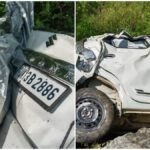 अनियंत्रित होकर खाई में गिरा वाहन, तीन घायल, महिला की स्थिति चिंताजनक