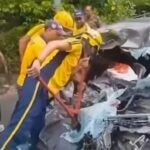 डंपर और कार की आमने सामने की टक्कर, भाई-बहन की दर्दनाक मौत, दो लोग घायल